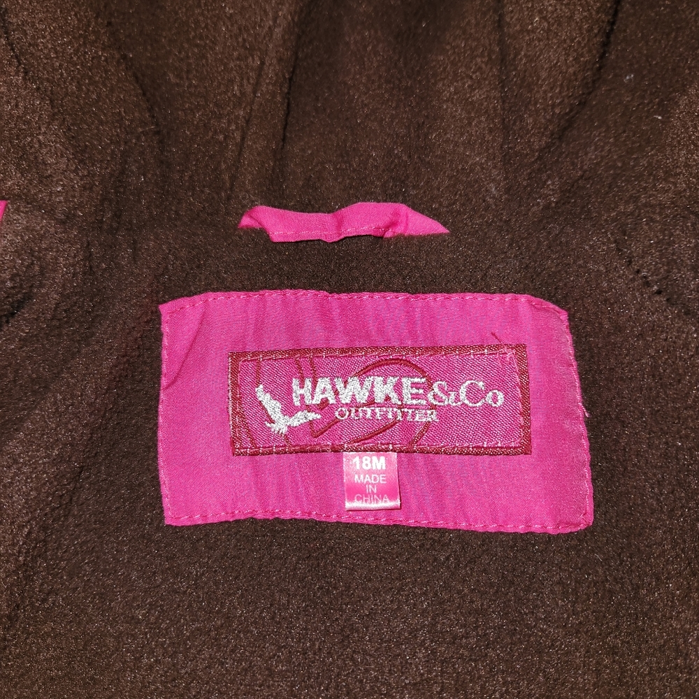 Bright Pink Hawk & Co. Outfitter puffer jacket hoodie in 18 month size - Picture 5 of 5